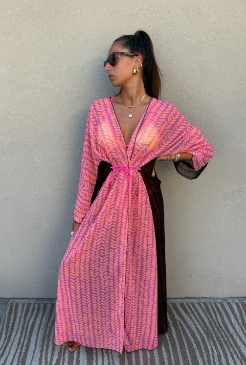 Kimono Chevron Salmon
