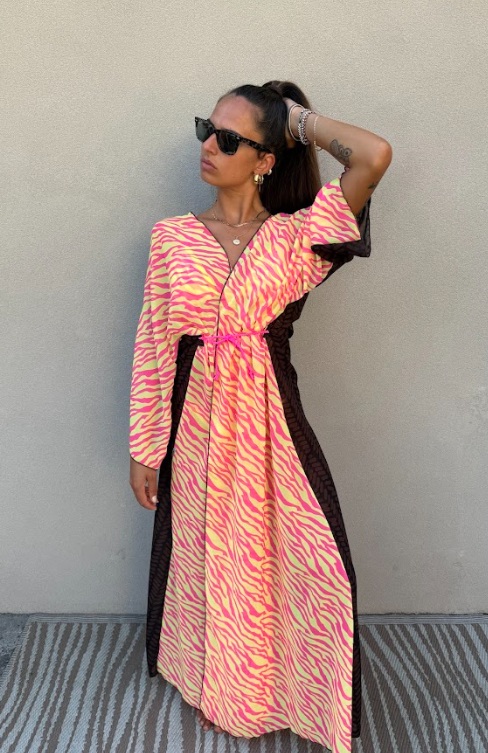 Kimono Zebra Icon Fuxia Lime